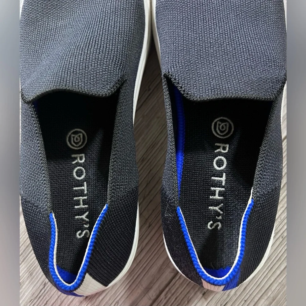 Rothy’s The Original Slip On Sneaker in Black Solid Casual Sporty Shoes - Picture 3 of 10